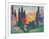 Cypress Trees at Cagnes-Henri Edmond Cross-Framed Art Print