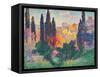 Cypress Trees at Cagnes-Henri Edmond Cross-Framed Stretched Canvas
