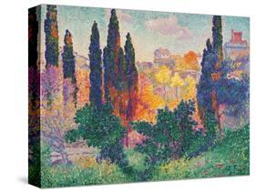 Cypress Trees at Cagnes-Henri Edmond Cross-Stretched Canvas