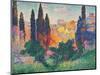 Cypress Trees at Cagnes-null-Mounted Giclee Print