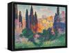 Cypress Trees at Cagnes-null-Framed Stretched Canvas