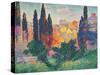 Cypress Trees at Cagnes-null-Stretched Canvas