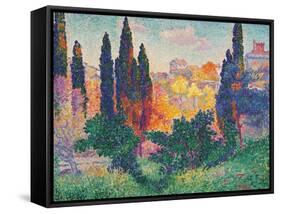 Cypress Trees at Cagnes-null-Framed Stretched Canvas