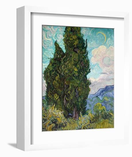 Cypresses, 1889-Vincent Van Gogh-Framed Art Print