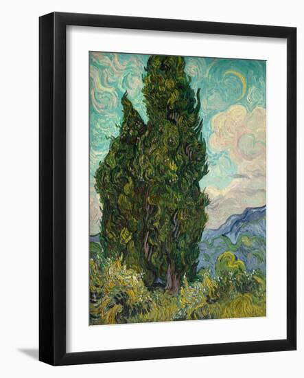 Cypresses. 1889-Vincent van Gogh-Framed Giclee Print