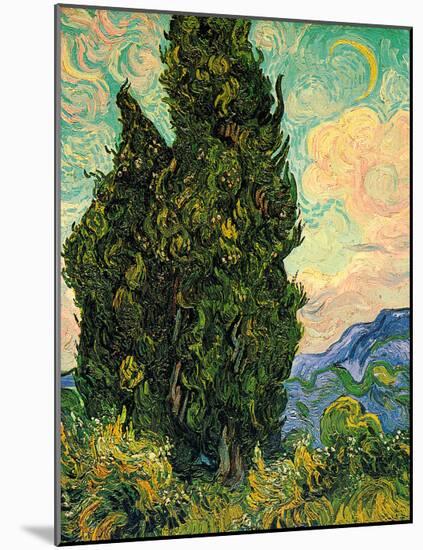 Cypresses, c.1889-Vincent van Gogh-Mounted Giclee Print