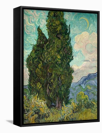 Cypresses I-Vincent van Gogh-Framed Stretched Canvas