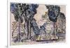 Cypresses in Sainte-Anne (Sainttrope)-Paul Signac-Framed Giclee Print