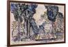 Cypresses in Sainte-Anne (Sainttrope)-Paul Signac-Framed Giclee Print