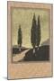 Cypresses Woodcut-null-Mounted Giclee Print