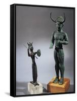 Cyprus, Bronze Statue of Horned Gods from Shrine of Enkomi-null-Framed Stretched Canvas