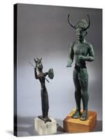 Cyprus, Bronze Statue of Horned Gods from Shrine of Enkomi-null-Stretched Canvas