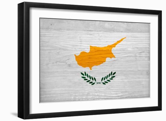 Cyprus Flag Design with Wood Patterning - Flags of the World Series-Philippe Hugonnard-Framed Art Print