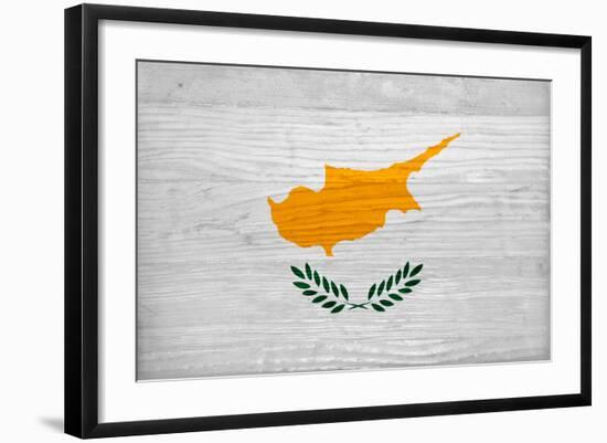 Cyprus Flag Design with Wood Patterning - Flags of the World Series-Philippe Hugonnard-Framed Art Print