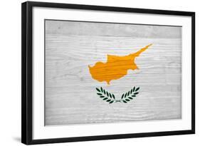 Cyprus Flag Design with Wood Patterning - Flags of the World Series-Philippe Hugonnard-Framed Art Print