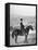 Czar Nicholas II of Russia, Outside Sitting on Horseback Wearing Cossack Uniform, 1868-1918-null-Framed Stretched Canvas