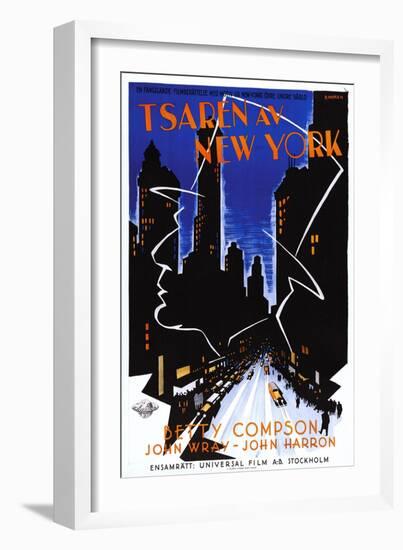 Czar of Broadway, (aka Tsaren Av New York), Swedish Poster Art, 1930-null-Framed Art Print