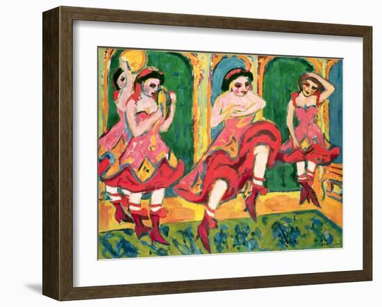 Czardas Dancers, 1908-20-Ernst Ludwig Kirchner-Framed Giclee Print