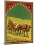 Czech English Cotton Label with Caravan of Camels-null-Mounted Giclee Print