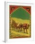 Czech English Cotton Label with Caravan of Camels-null-Framed Giclee Print