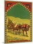 Czech English Cotton Label with Caravan of Camels-null-Mounted Giclee Print