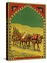 Czech English Cotton Label with Caravan of Camels-null-Stretched Canvas