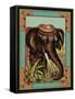 Czech English Cotton Label with Elephant-null-Framed Stretched Canvas