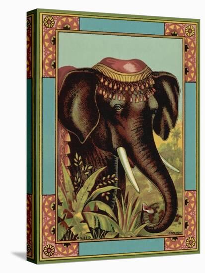 Czech English Cotton Label with Elephant-null-Stretched Canvas