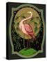 Czech English Cotton Label with Pink Ibis-null-Stretched Canvas