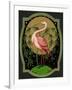 Czech English Cotton Label with Pink Ibis-null-Framed Giclee Print