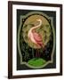 Czech English Cotton Label with Pink Ibis-null-Framed Giclee Print