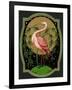 Czech English Cotton Label with Pink Ibis-null-Framed Giclee Print