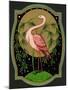 Czech English Cotton Label with Pink Ibis-null-Mounted Giclee Print
