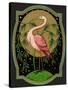 Czech English Cotton Label with Pink Ibis-null-Stretched Canvas