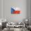 Czech Flag-daboost-Art Print displayed on a wall