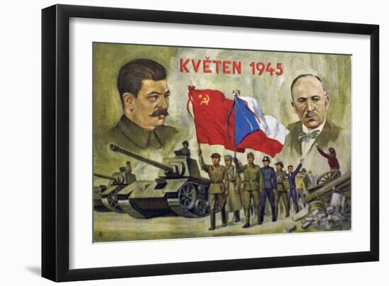 Czech Propaganda Card "May 1945"-null-Framed Giclee Print