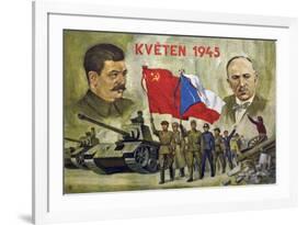 Czech Propaganda Card "May 1945"-null-Framed Giclee Print