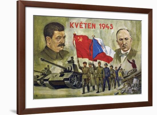 Czech Propaganda Card "May 1945"-null-Framed Giclee Print