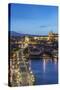 Czech Republic, Bohemia, Prague, Charles Bridge Twilight-Rob Tilley-Stretched Canvas