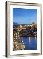 Czech Republic, Bohemia, Prague, Charles Bridge Twilight-Rob Tilley-Framed Photographic Print