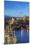 Czech Republic, Bohemia, Prague, Charles Bridge Twilight-Rob Tilley-Mounted Photographic Print