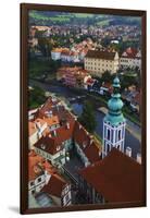 Czech Republic, Cesky Krumlov. Overview of city and river.-Jaynes Gallery-Framed Photographic Print