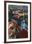 Czech Republic, Cesky Krumlov. Overview of city and river.-Jaynes Gallery-Framed Premium Photographic Print