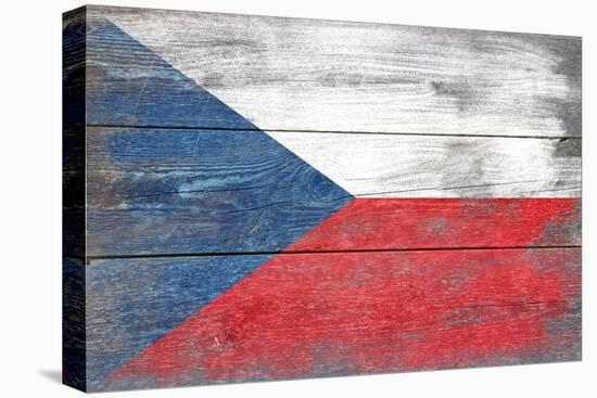 Czech Republic Country Flag - Barnwood Painting-Lantern Press-Stretched Canvas