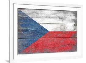 Czech Republic Country Flag - Barnwood Painting-Lantern Press-Framed Art Print