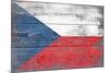 Czech Republic Country Flag - Barnwood Painting-Lantern Press-Mounted Art Print