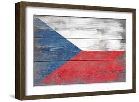 Czech Republic Country Flag - Barnwood Painting-Lantern Press-Framed Art Print