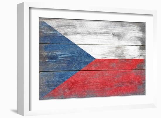 Czech Republic Country Flag - Barnwood Painting-Lantern Press-Framed Art Print