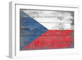 Czech Republic Country Flag - Barnwood Painting-Lantern Press-Framed Art Print