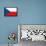 Czech Republic Country Flag - Letterpress-Lantern Press-Framed Stretched Canvas displayed on a wall